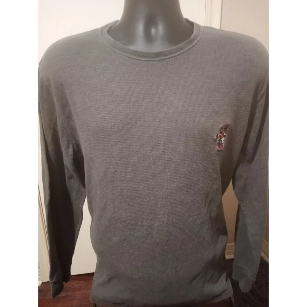 Polo Ralph Lauren Sleepwear Shirt Men's XL Polo Ski Bear Waffle Thermal Gray